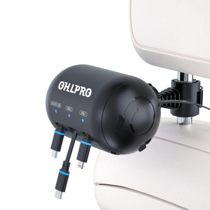 Car Retractable Backseat 3 in 1 Car Charging Station