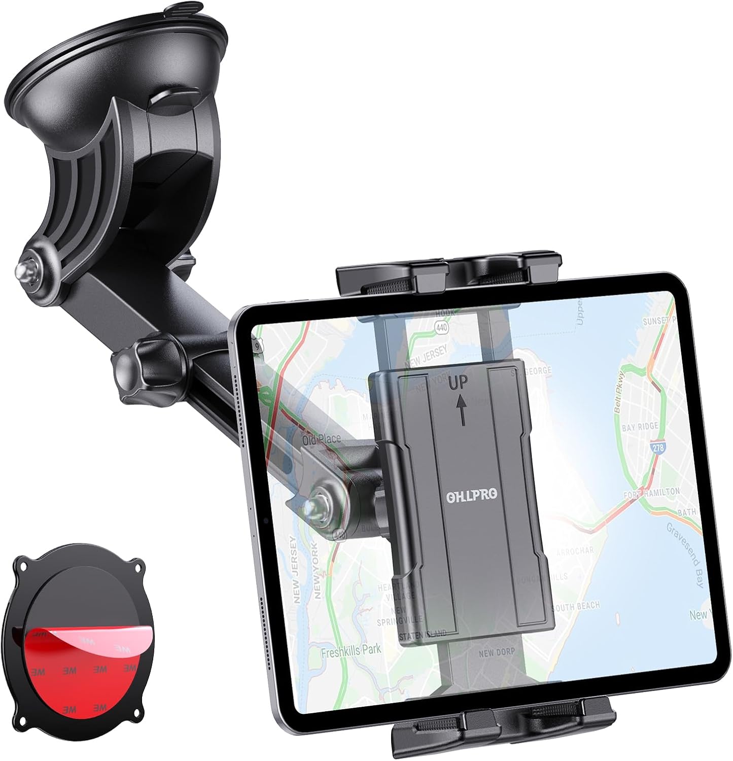 OHLPRO Tablet Holder for Car Dashboard [Suction Cup Mount] Windshield Wall Desk