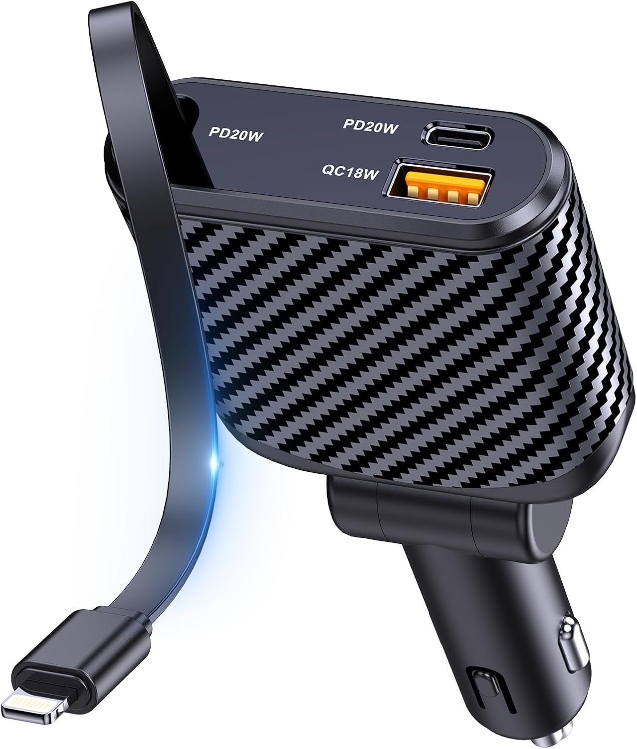 OHLPRO Retractable Car Charger 58W Super Fast Car Phone Charger Type-c